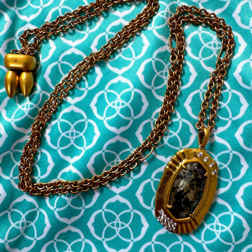 Kendra Scott Anna Necklace with Black Pyrite Pendant - Picture 7 of 10